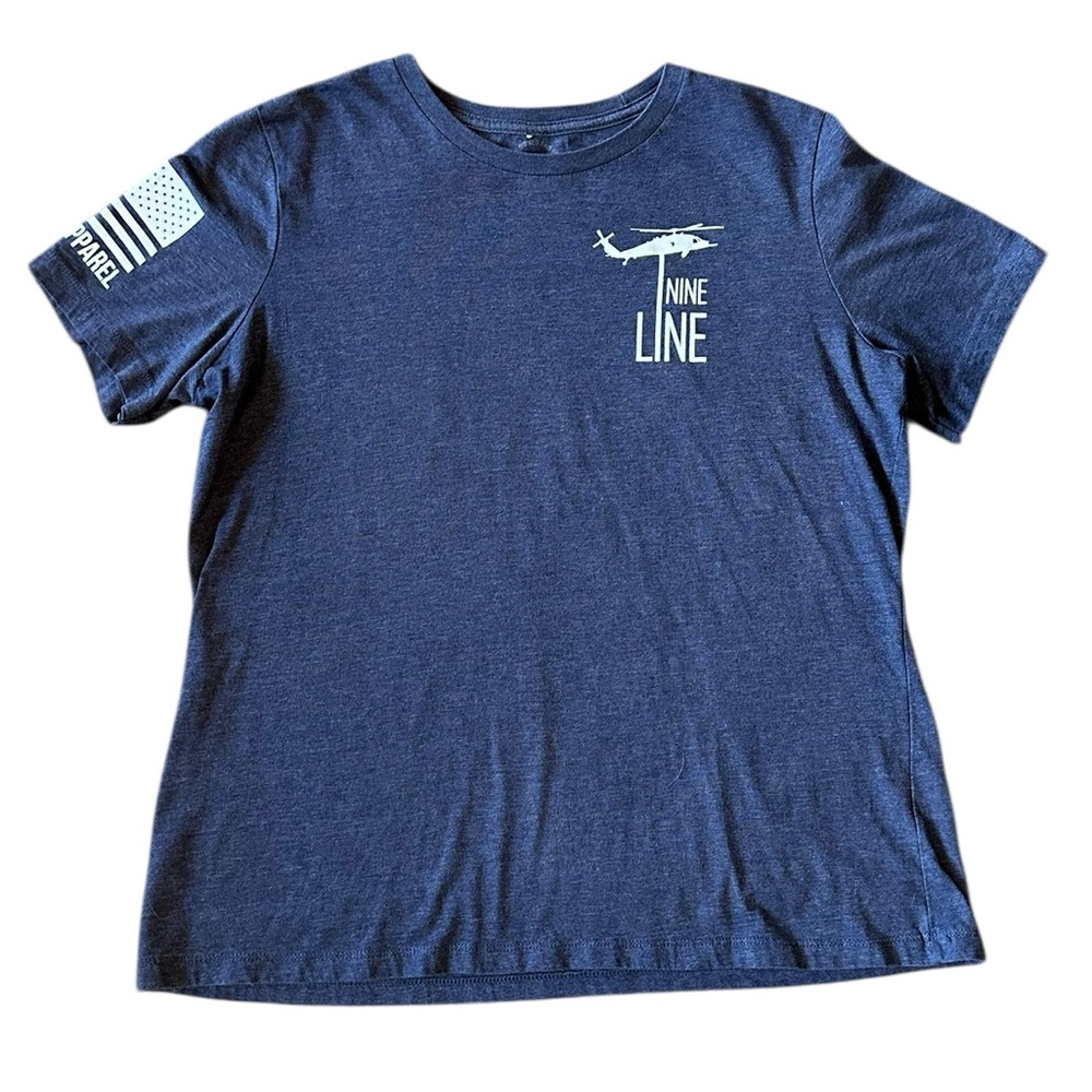 NINE LINE APPAREL blue American Flag - Pledge
Of Allegiance t-shirt size Large